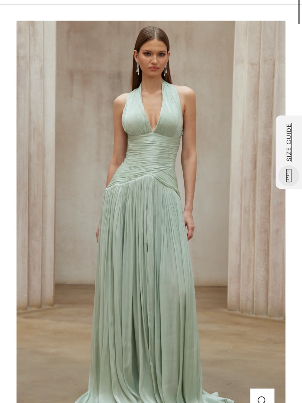 MISS ROSIER URANIE GATHERED MAXI DRESS - MINT GREEN